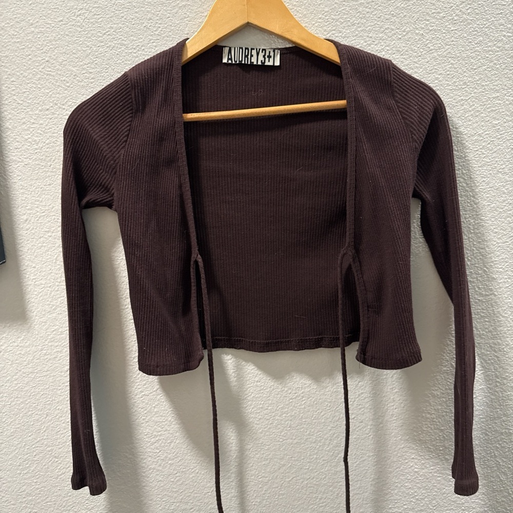 Audrey 3+1 Chocolate Ribbed Top